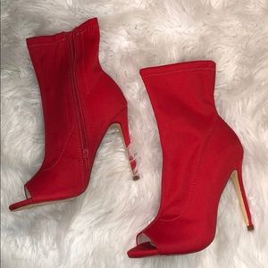 Red hot open toe heel!